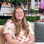 Bama Morgan’s floral print mini dress on Access Hollywood