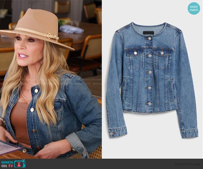 Banana Republic Crop Medium Wash Denim Jacket worn by Tamra Judge on The Real Housewives of Orange County