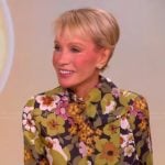 Barbara Corcoran’s floral print tie neck top on The View