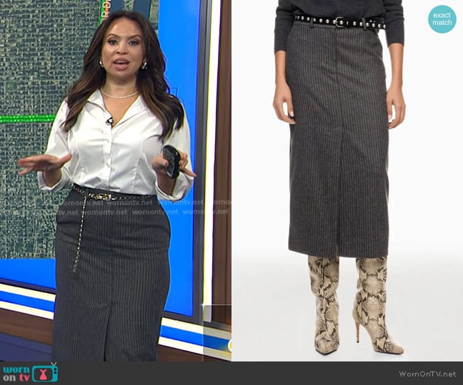 Ba&Sh Abyss Skirt worn by Adelle Caballero on Today