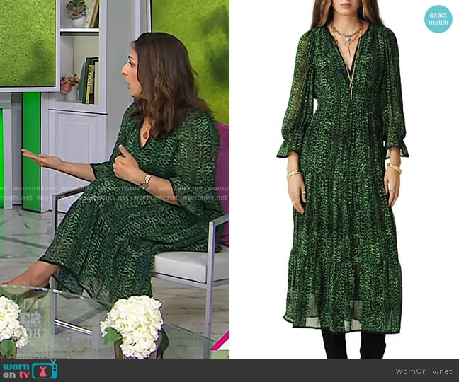 Ba&Sh Clovia Tiered Dress worn by Farnoosh Torabi on Today