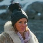 Whitney’s black metallic pom pom beanie on The Real Housewives of Salt Lake City