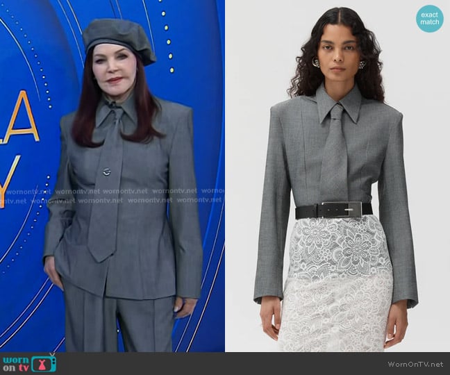Beaufille Jagger Blouse in Grey Melange worn by Priscilla Presley on Today