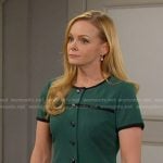 Belle’s green button front dress on Days of our Lives