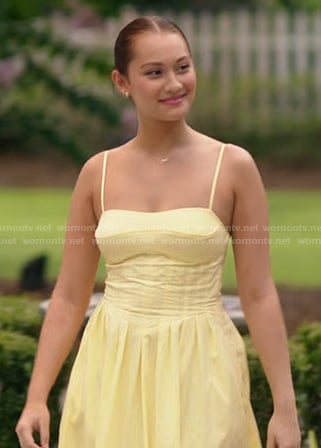 Belly’s yellow midi dress on The Summer I Turned Pretty