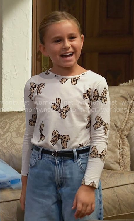 Beth’s bow print top on The Bold and the Beautiful