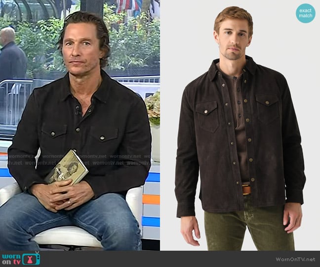Billy Reid Savoy Suede Workshirt worn by Matthew McConaughey on Today