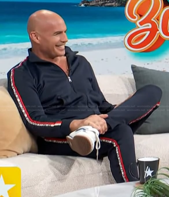 Billy Zane's navy track jacket and pants on Access Hollywood