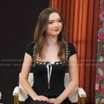 Ruby Marino’s black square neck dress on Good Morning America