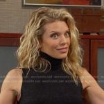Cat's lurex turleneck sleeveless knit dress on Days of our Lives