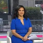 Laura's blue ribbed top and skirt on Today