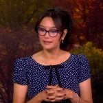 Emma Heming Willis’s blue polka dot print dress on The View