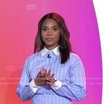 Regina Hall’s blue striped blouse and skirt on Today