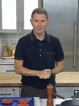 Bobby Flay's navy polo on Today