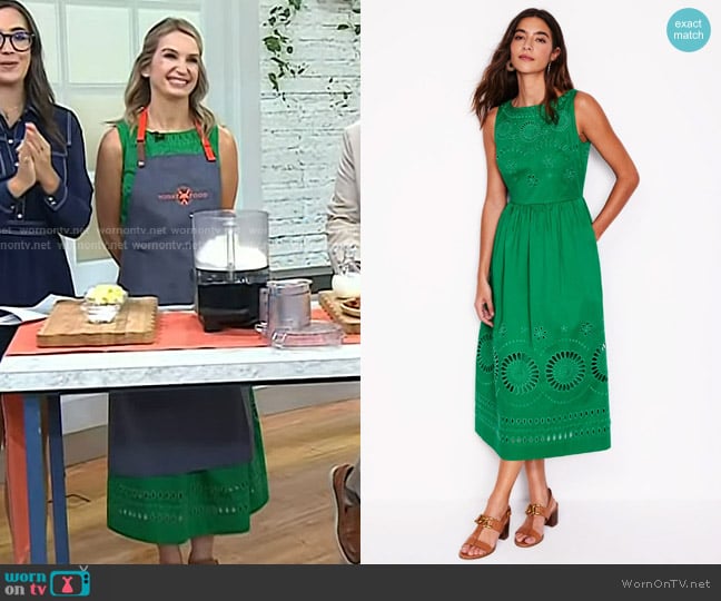 Boden Lauren Broderie Midi Dress worn by Sally McKenney on Today