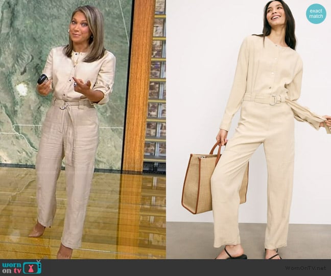 Boss Belted Jumpsuit worn by Ginger Zee on Good Morning America