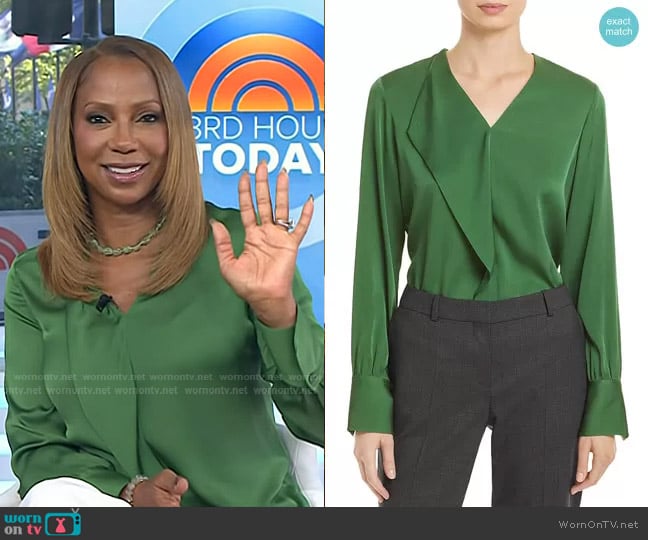 Boss Iadelia Blouse worn by Holly Robinson Peete on Today