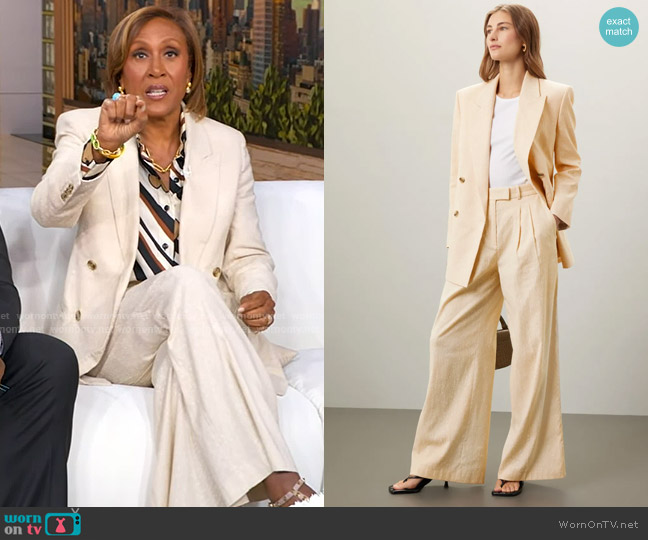 Boss Jarmina Blazer and Tacama1 Trousers worn by Robin Roberts on Good Morning America