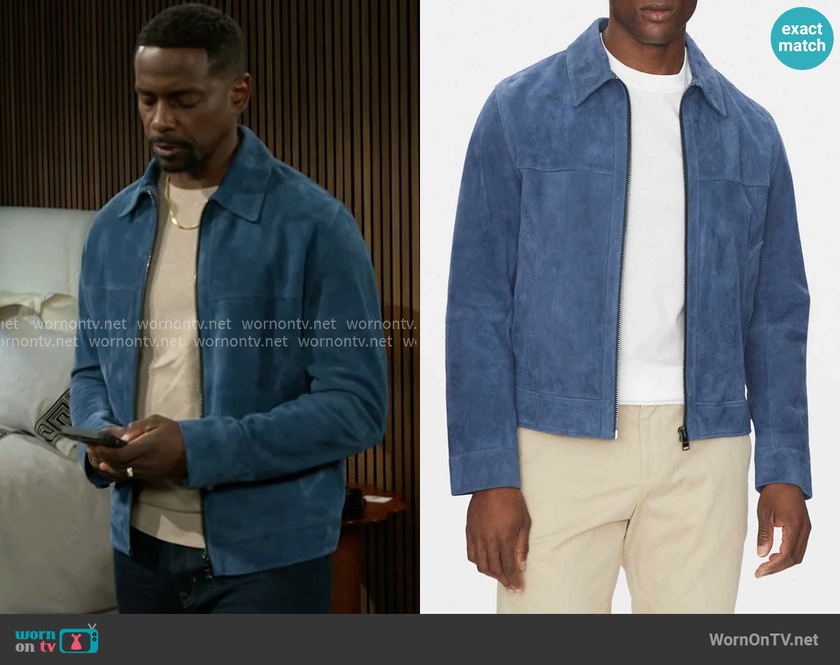 BOSS Malbano Suede Jacket worn by Ted Richardson (Keith D. Robinson) on Beyond the Gates