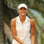 Brigitte’s white tennis dress on The Girlfriend