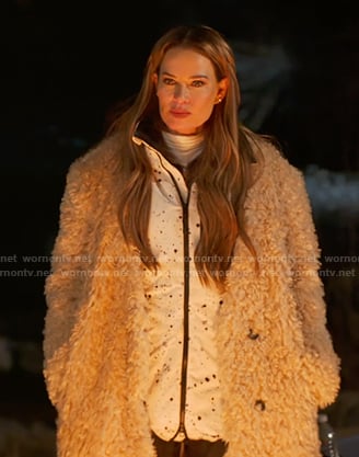 Britani's beige shearling coat on The Real Housewives of Salt Lake City