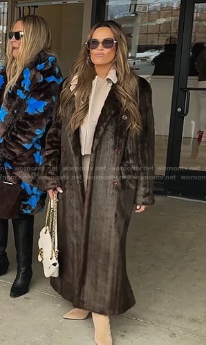Britani's brown fur coat on The Real Housewives of Salt Lake City