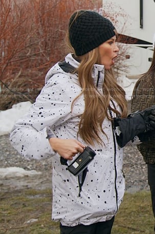Britani's white dotted ski jacket on The Real Housewives of Salt Lake City