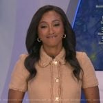 Brittany's beige button front tweed dress on Good Morning America