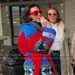 Bronwyn’s blue and red print fringed jacket on The Real Housewives of Salt Lake City
