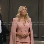 Brooke’s pink cape jacket and skirt suit on The Bold and the Beautiful