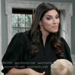 Brook Lynn's black puff-sleeve top on General Hospital