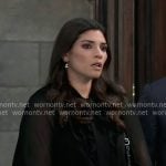 Brook Lynn’s black ruffled blouse on General Hospital