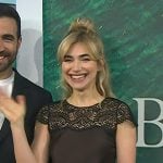 Imogen Poots’s brown lace panel dress on Today
