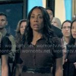 Mia’s brown rib knit dress on The Morning Show