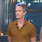 Neil Patrick Harris’s camel polo shirt on Today