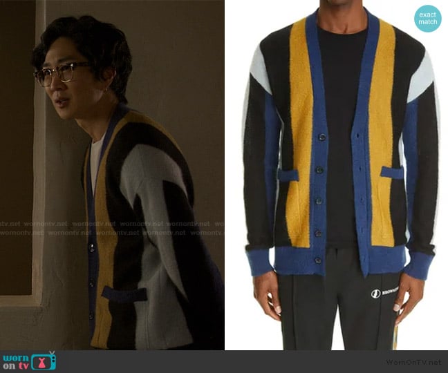 Brownstone Striped Cardigan worn by Daniel Kim (Tim Jo) on Reasonable Doubt