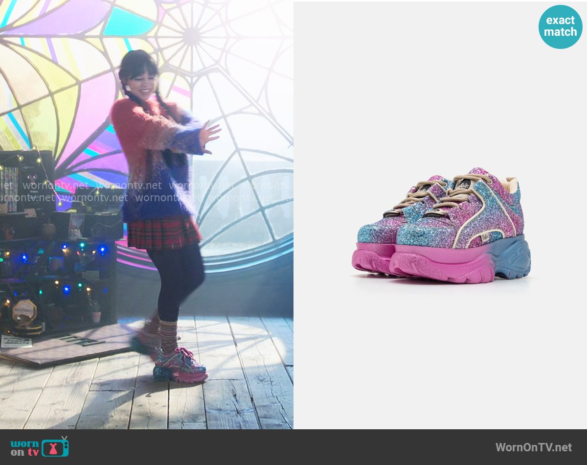 Buffalo Trainers in Blue / Pink / Blue worn by Wednesday Addams (Jenna Ortega) on Wednesday