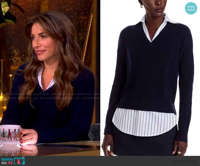C by Bloomingdales Layered Look Cashmere Sweater worn by Alyssa Farah Griffin on The View