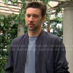 Cane’s navy bomber jacket on The Young and the Restless