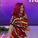 Cardi B’s metallic stripe dress on The Jennifer Hudson Show