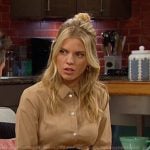 Cat’s beige shirtdress on Days of our Lives
