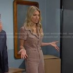 Cat’s beige corduroy jumpsuit on Days of our Lives