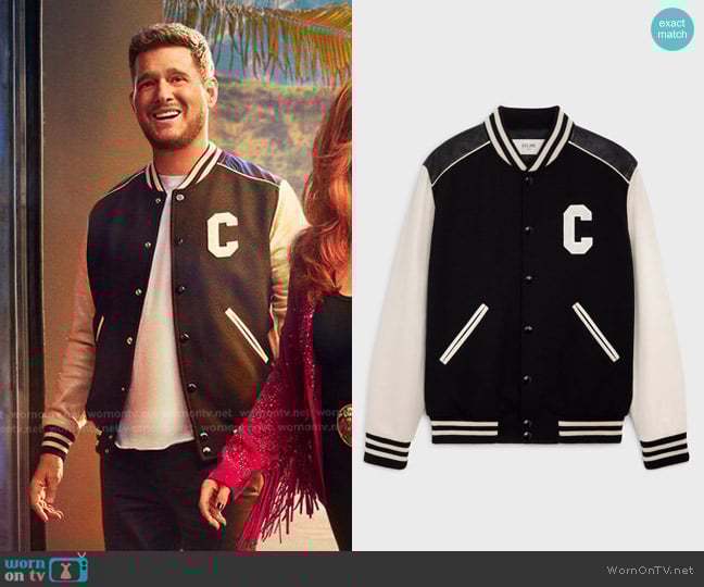 Celine Classic Teddy Jacket in textured wool  worn by Michael Bublé on The Voice