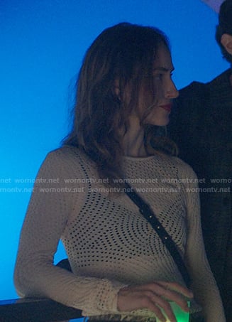 Celine's beige mesh top on The Summer I Turned Pretty