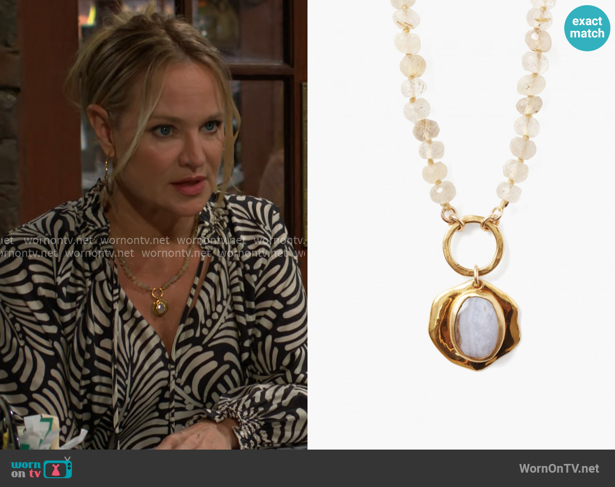 Chan Luu Verona Chalcedony Necklace worn by Sharon Newman (Sharon Case) on The Young and the Restless