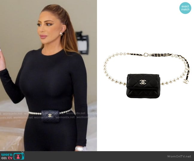 Chanel Lambskin Quilted Pearl Chain Belt Bag worn by Larsa Pippen (Larsa Pippen) on The Real Housewives of Miami