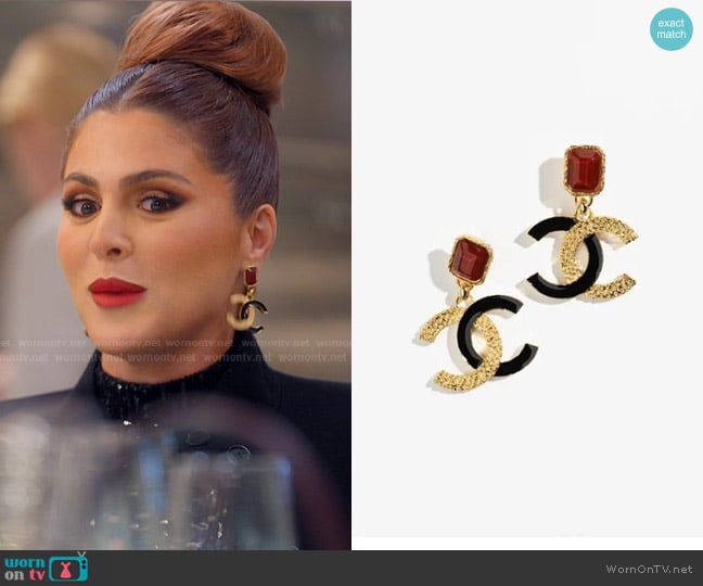 Chanel Pendant Earrings worn by Stephanie Shojaee (Stephanie Shojaee) on The Real Housewives of Miami