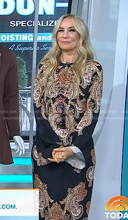 Chassie’s black paisley print dress on Today