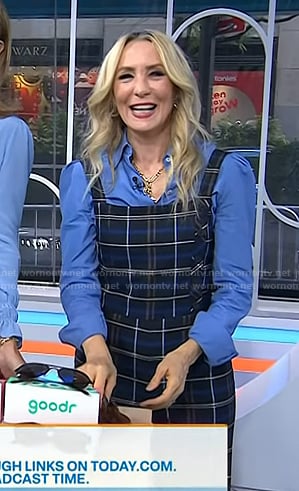 Chassie's plaid overalls on Today