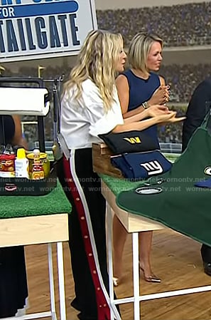 Chassie's side striped button pants on Today